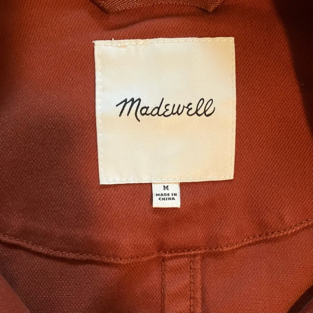 Madewell Pomeray Chore Jacket in Rust Cotton Twill, size Medium - Picture 4 of 4